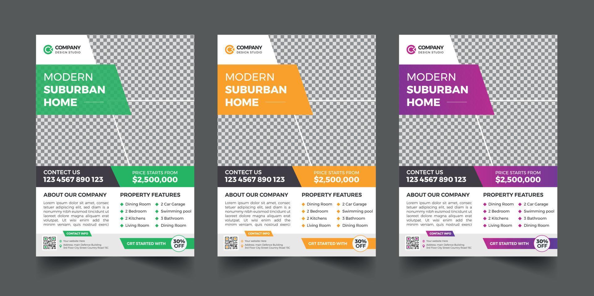 Real estate flyer template vector