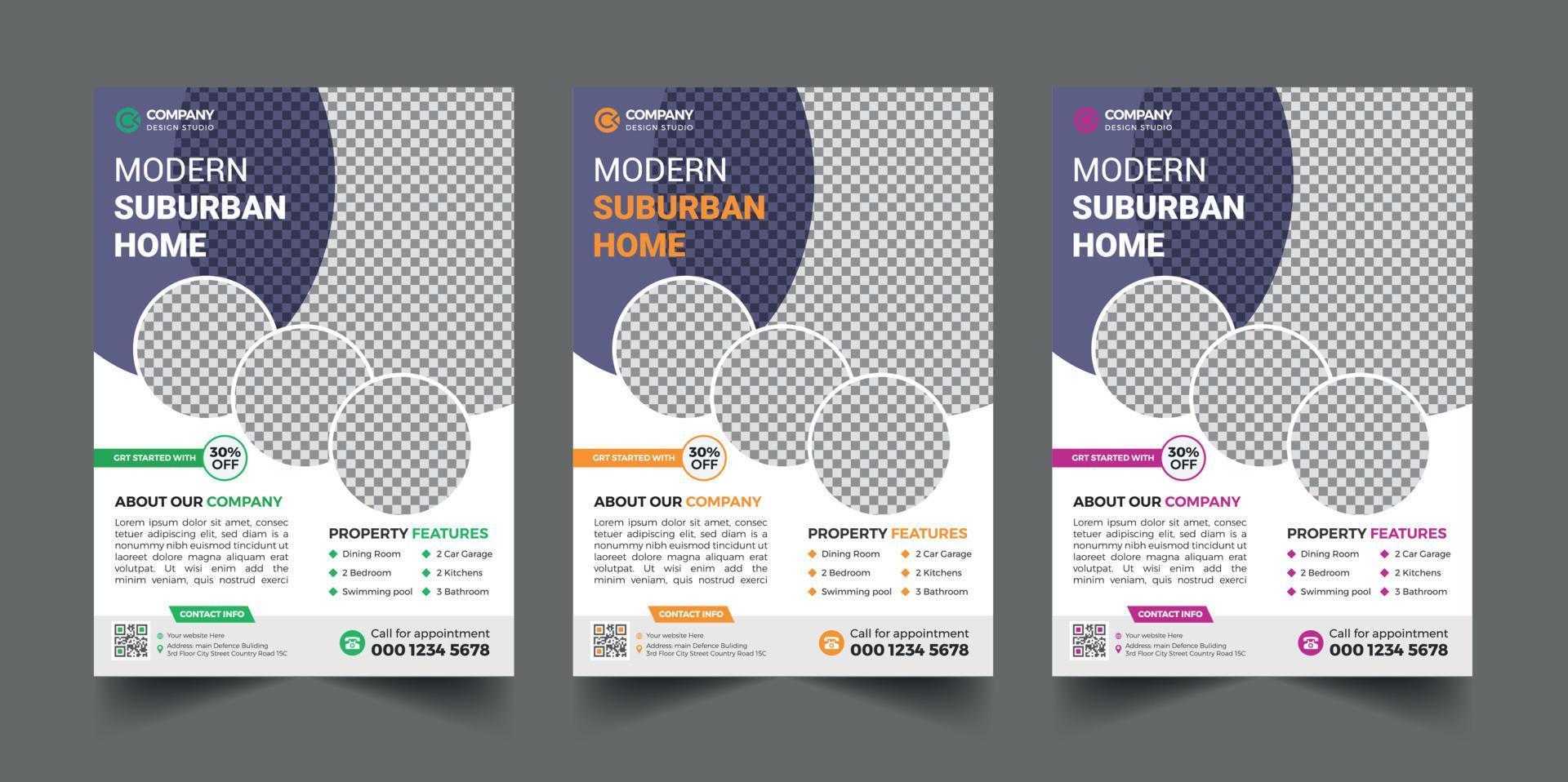 Creative real estate flyer vector