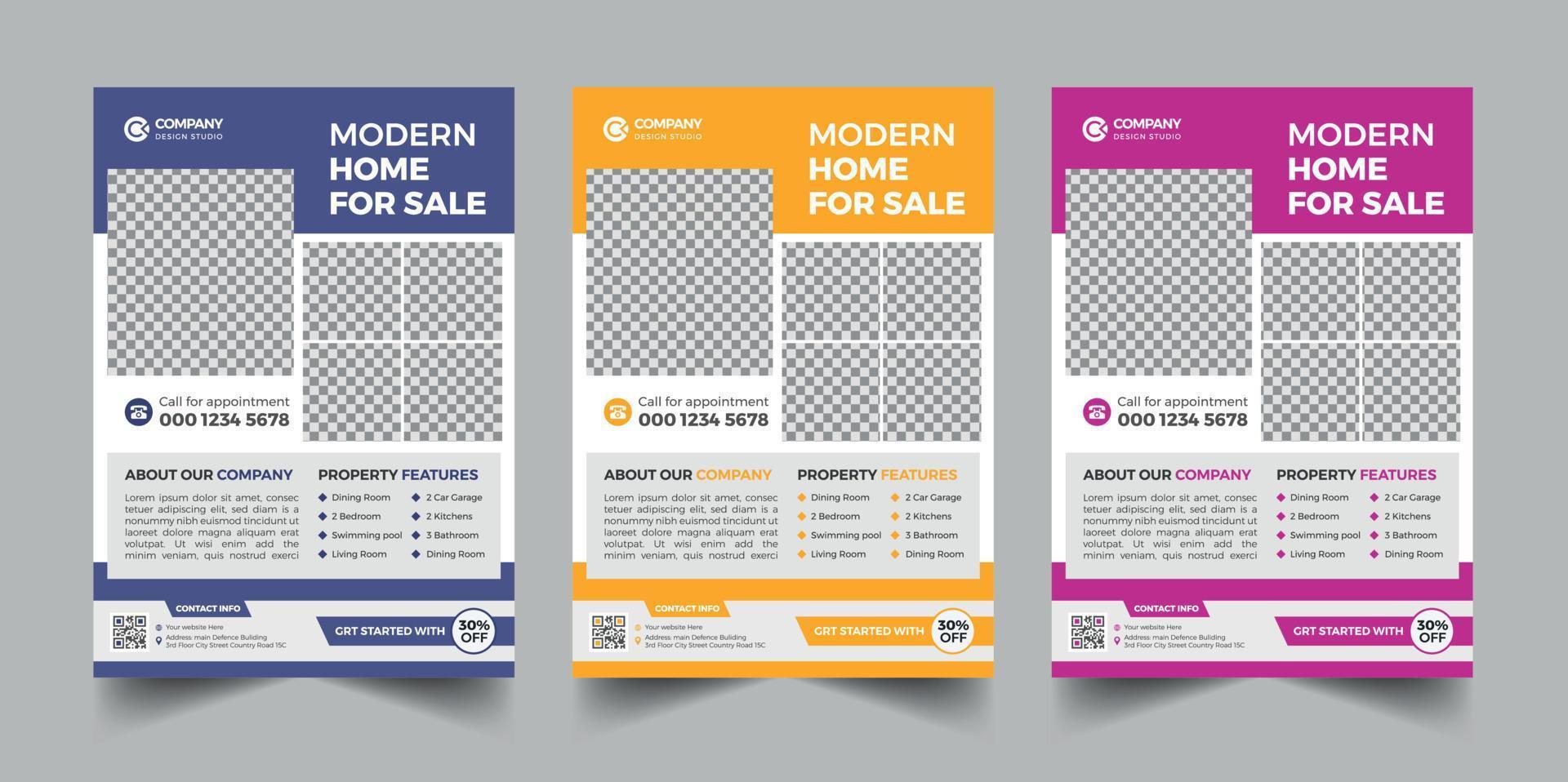 Real estate flyer template vector