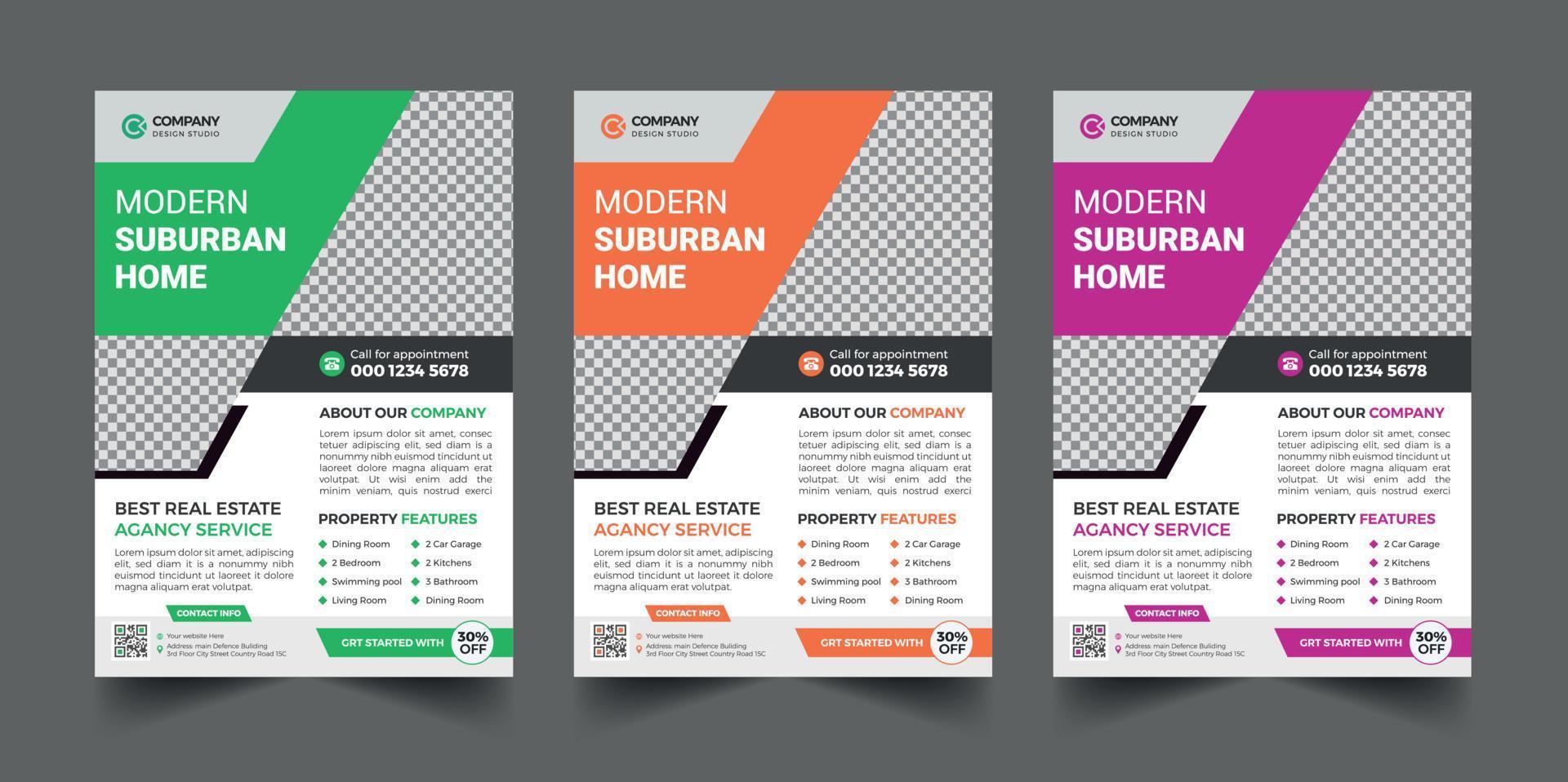 Real estate flyer template vector