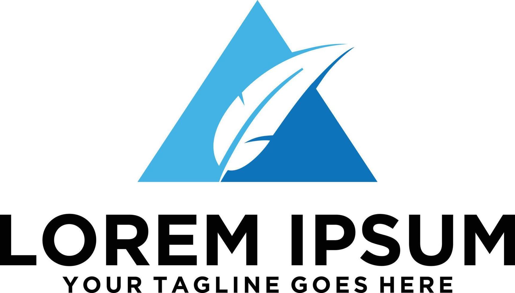 Feather Quill Pen triangle logo vector