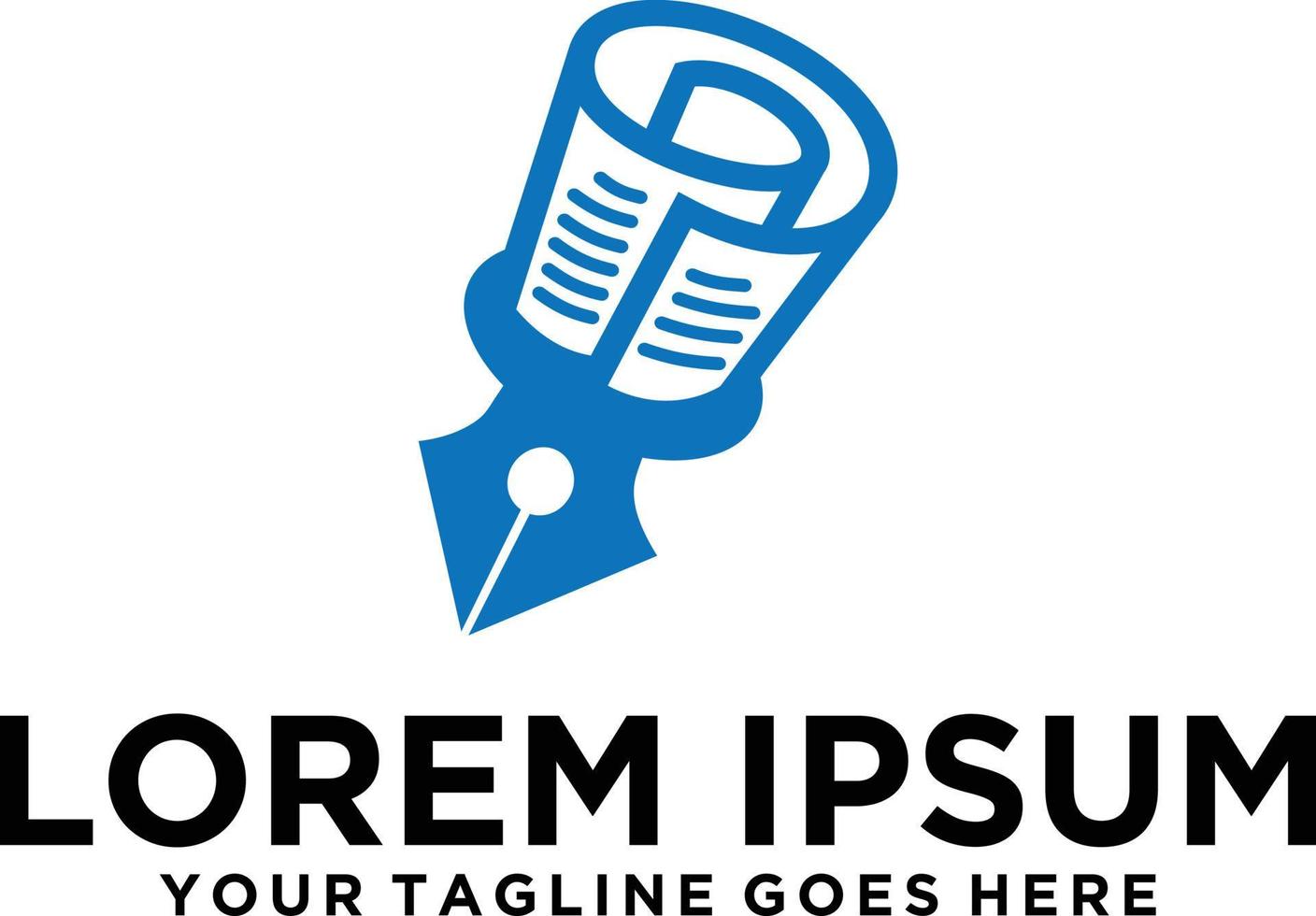 News Writing pen logo design vector
