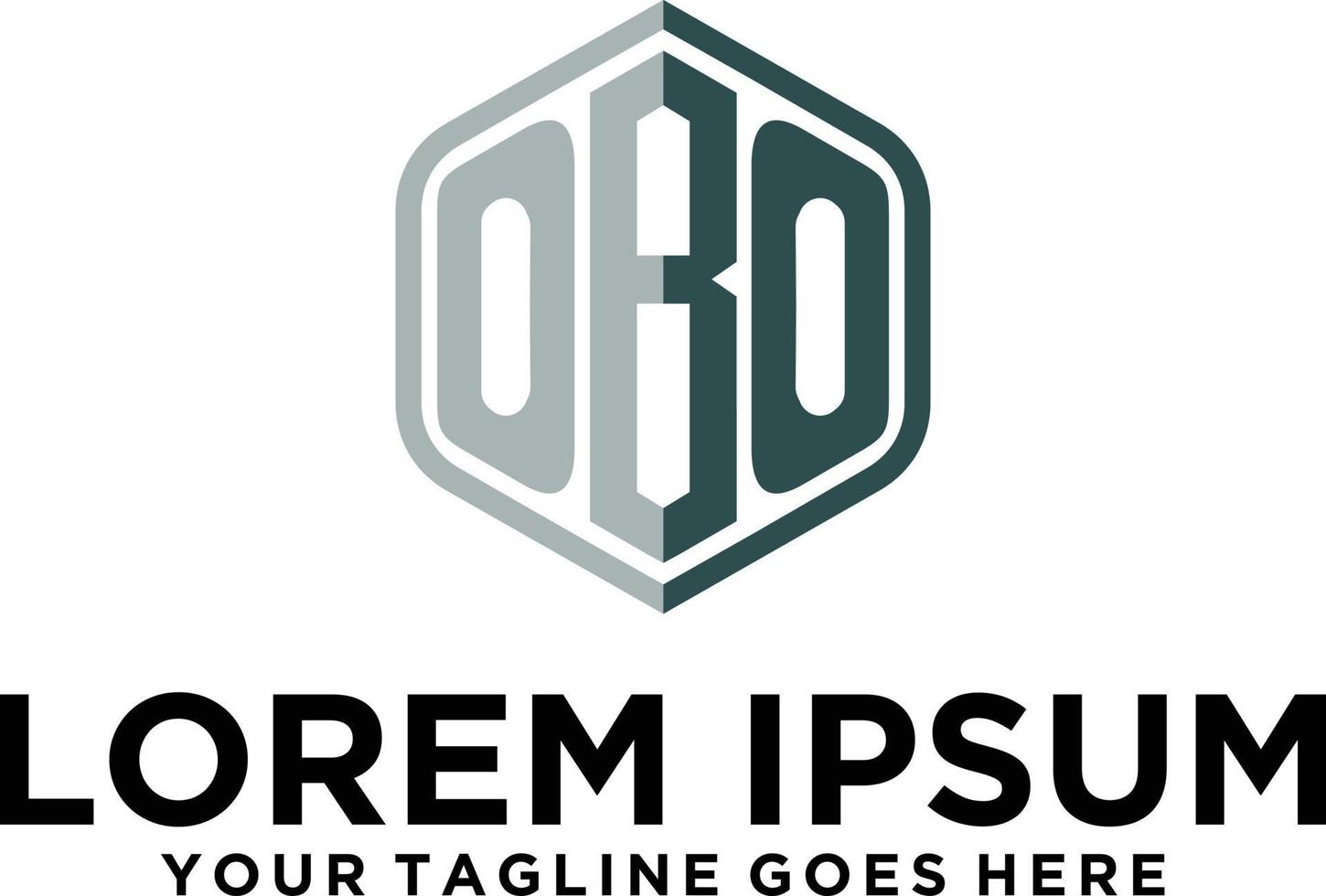 Initial Letter OBO logo design vector
