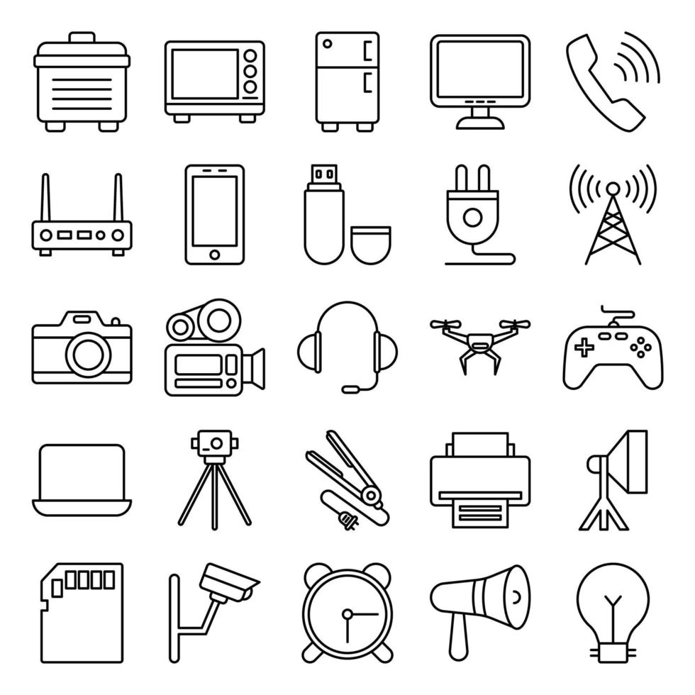 set of icons about electronic devices vector