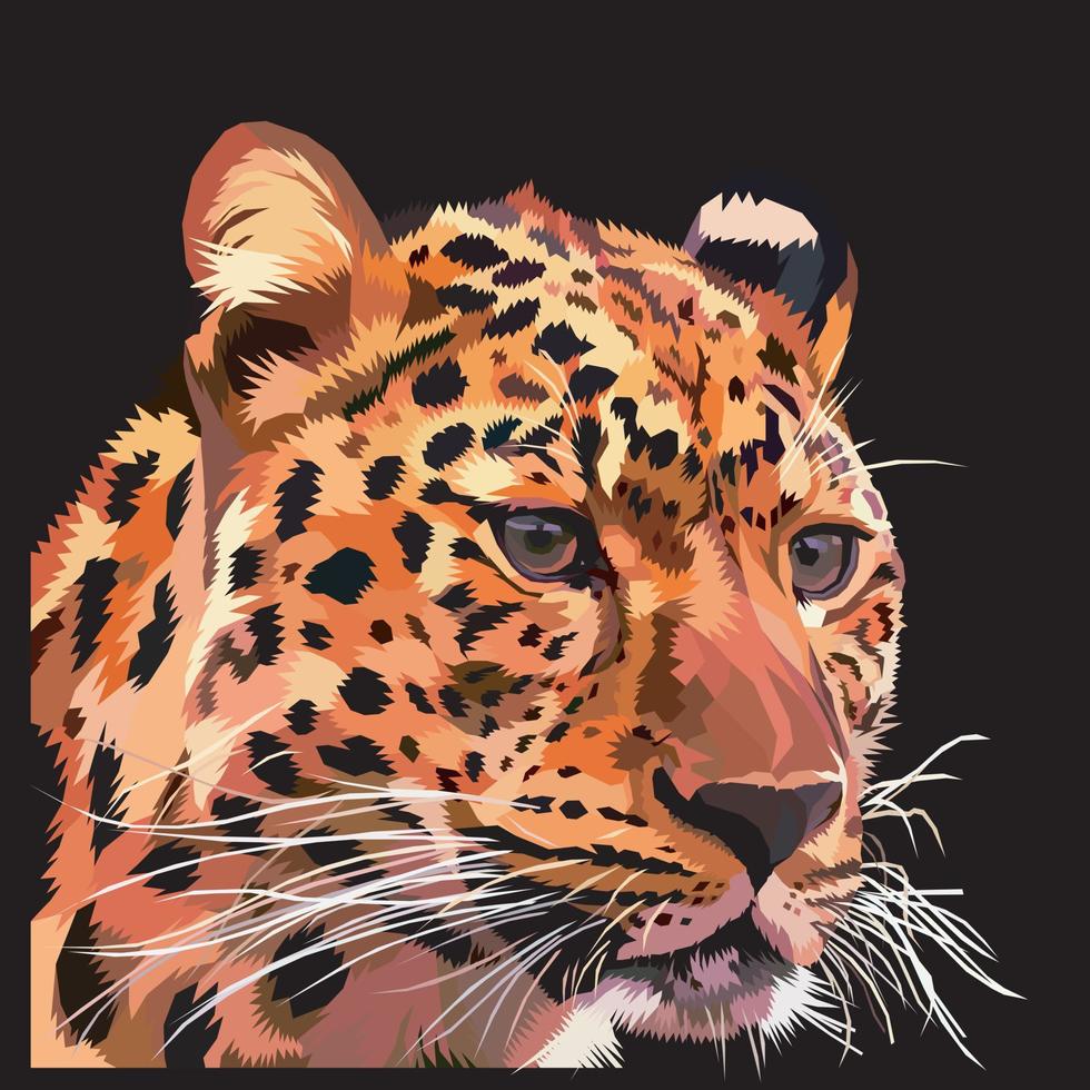 natural Ceetah cabezas fundir en popular Arte estilo vector