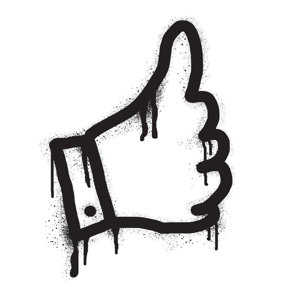 Spray Painted Graffiti Thumbs up icon Sprayed isolated with a white background. vector