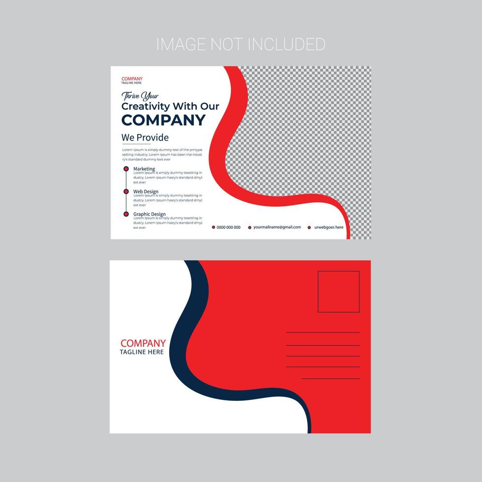 Professional modern corporate postcard template vector