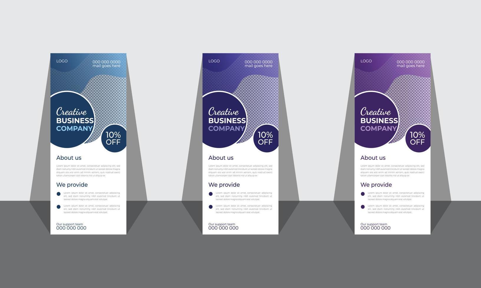 Modern corporate roll up banner design vector