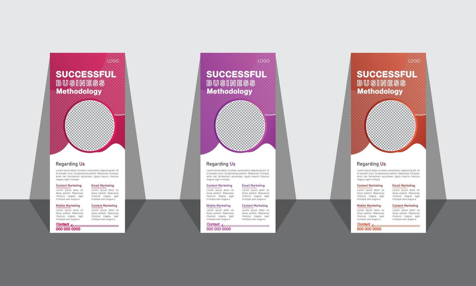 Modern corporate roll up banner design vector