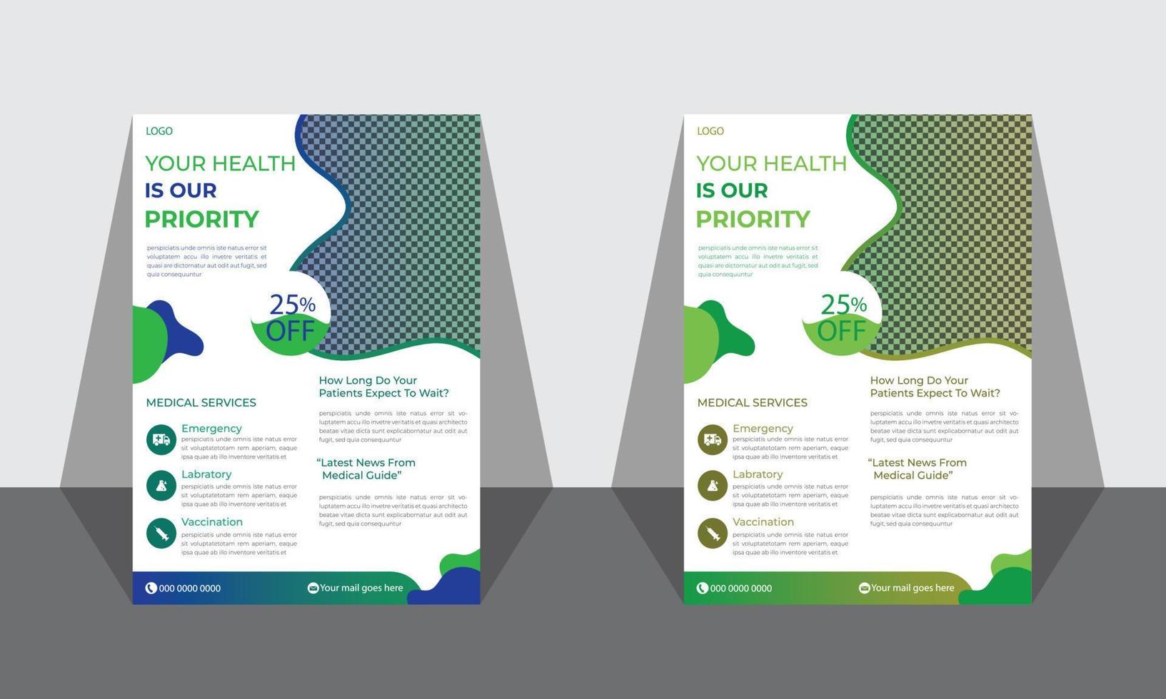 modern medical flyer template design vector