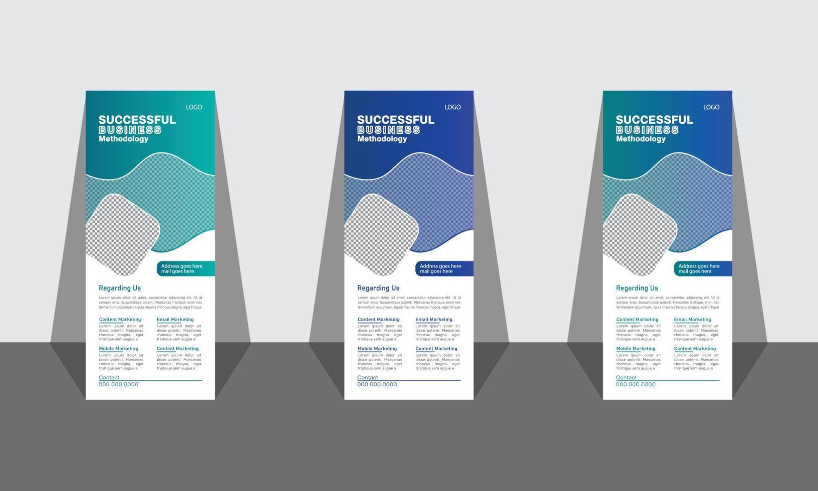 Modern corporate roll up banner design vector