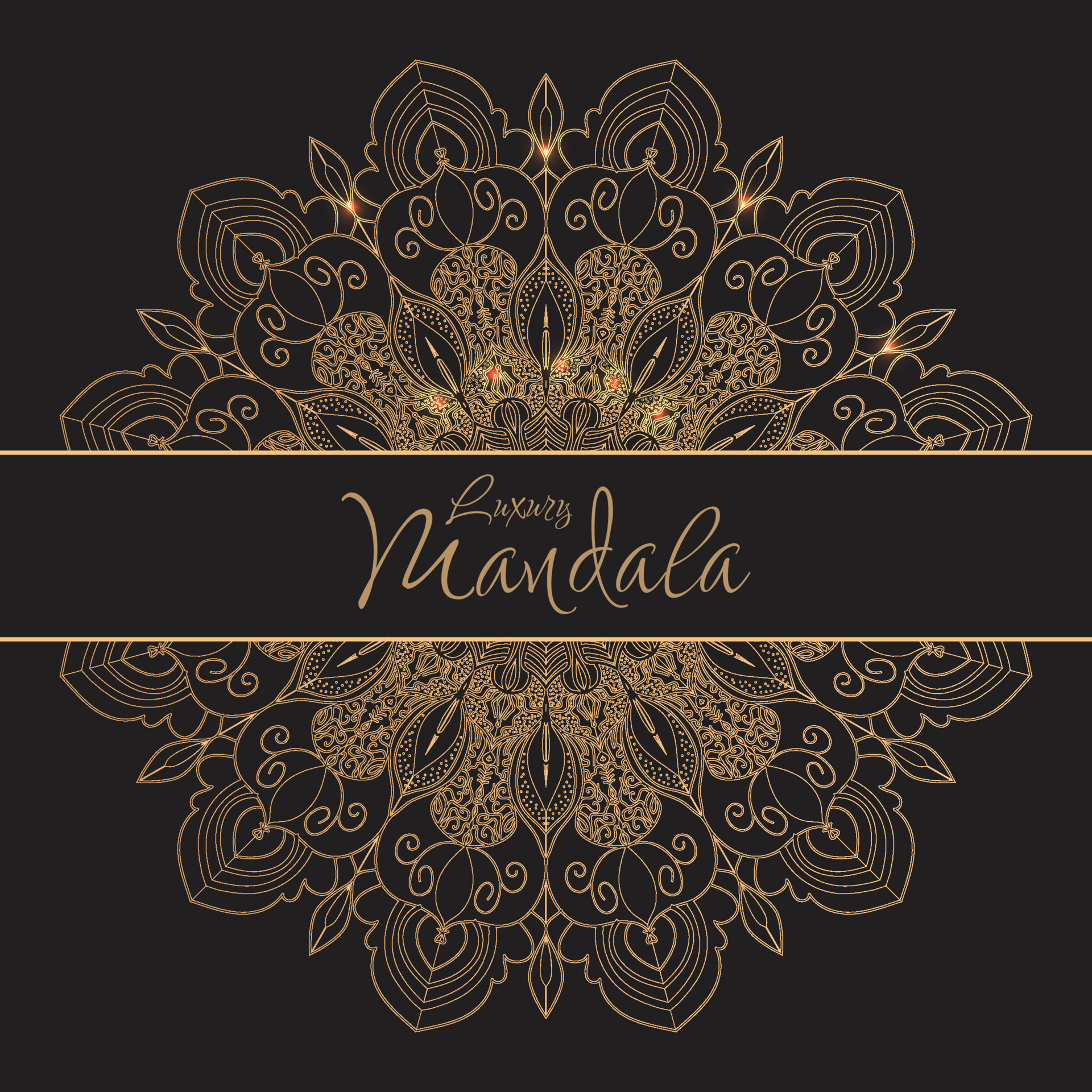 Luxury golden background mandala template design 20822763 Vector Art at ...