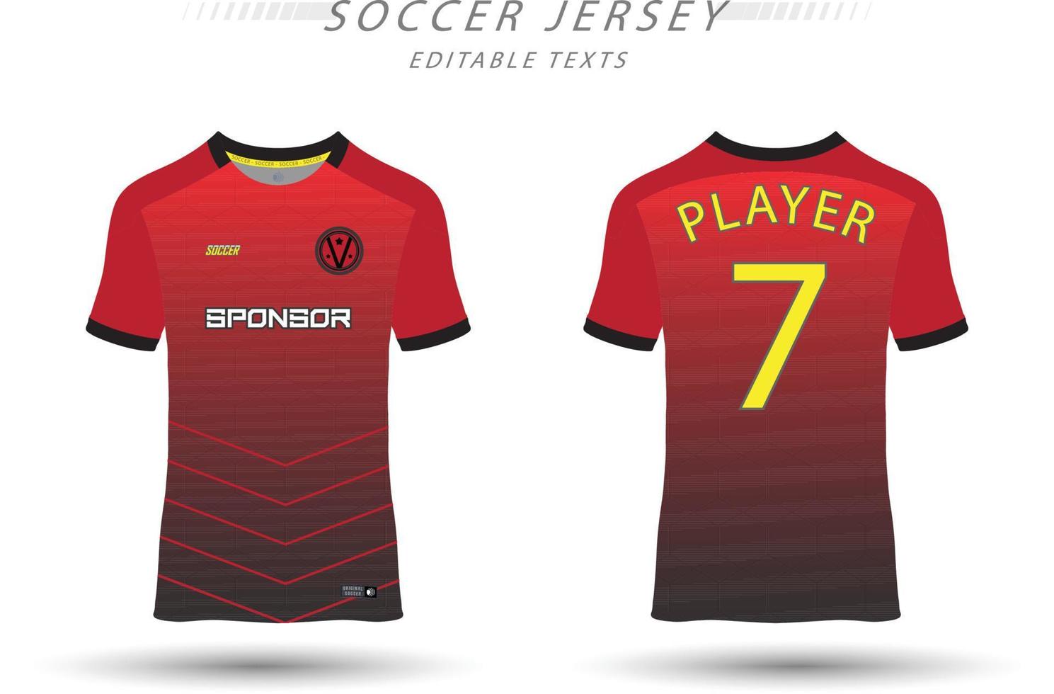 mejor vector fútbol jersey modelo deporte t camisa diseño