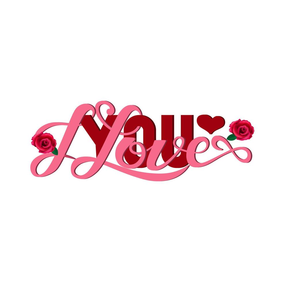 I Love you on white background vector