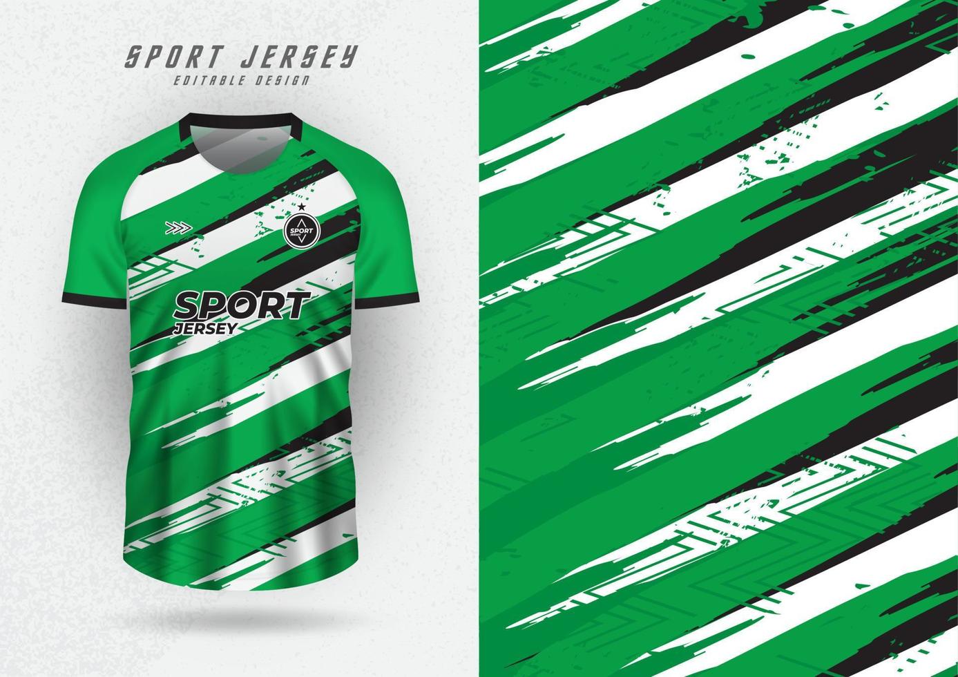 Background for sports jersey, football shirt, running shirt, racing shirt, green tone pattern and black and white stripes. vector