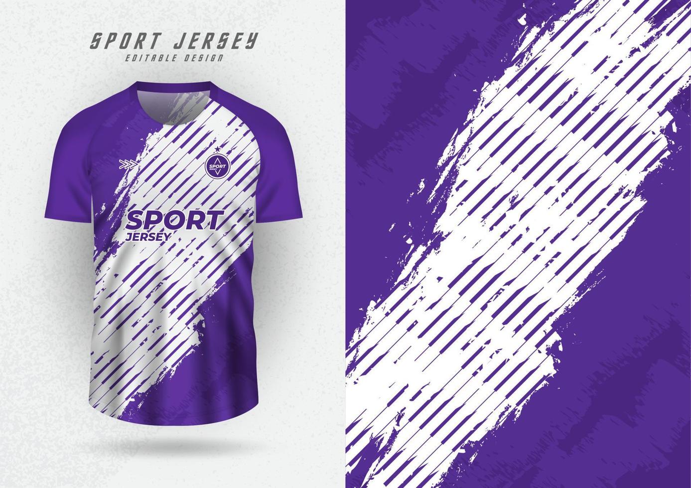 antecedentes para Deportes jersey, fútbol jersey, corriendo jersey, carreras jersey, púrpura y blanco rayas modelo. vector