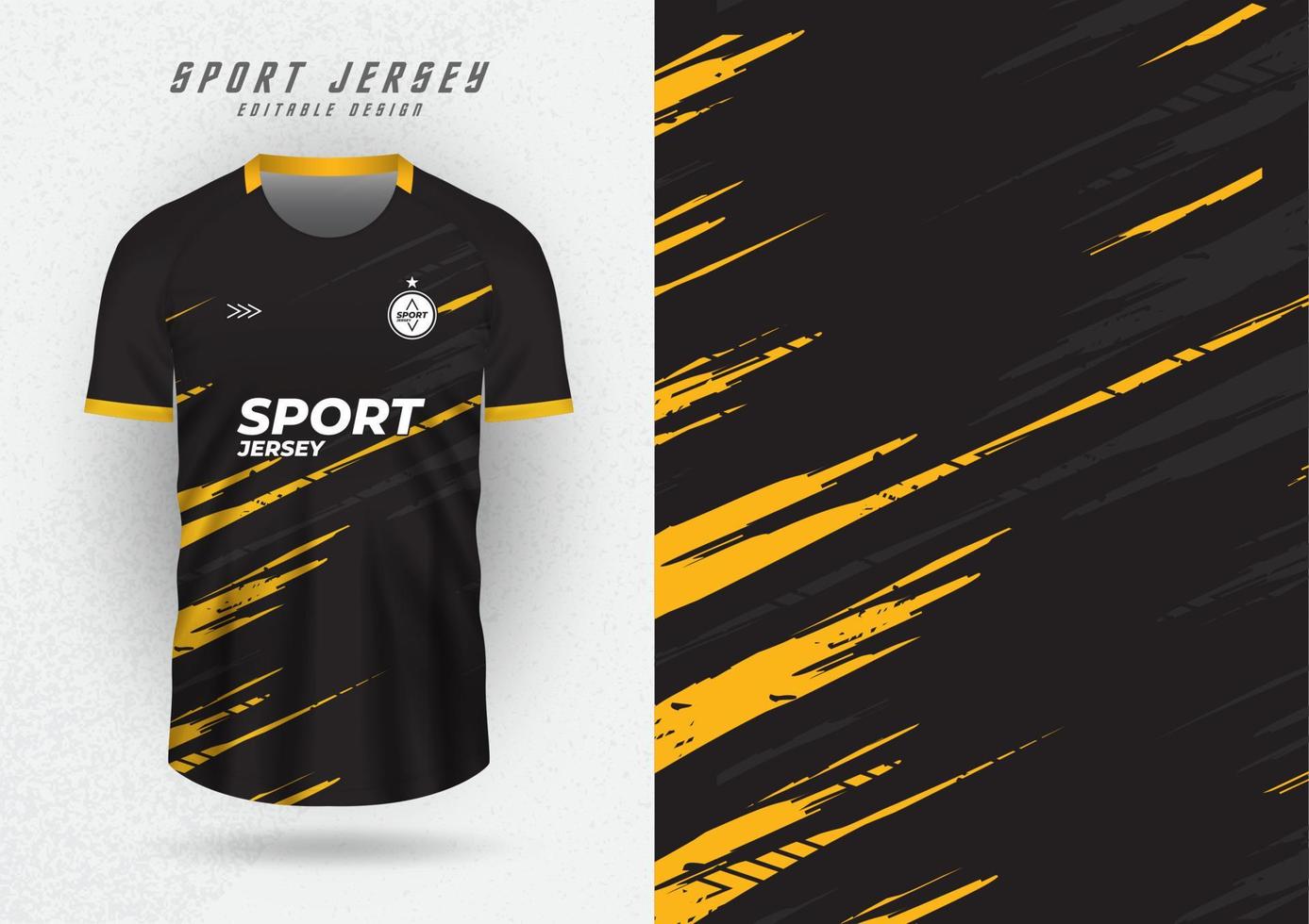Background for sports jersey, football shirt, running shirt, racing shirt, black tone pattern and yellow side stripes. vector