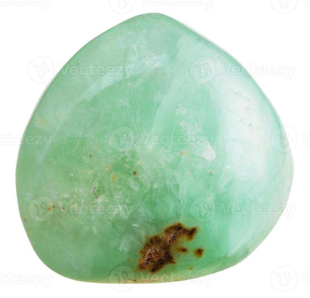 tumbled Prehnite mineral gem stone isolated photo