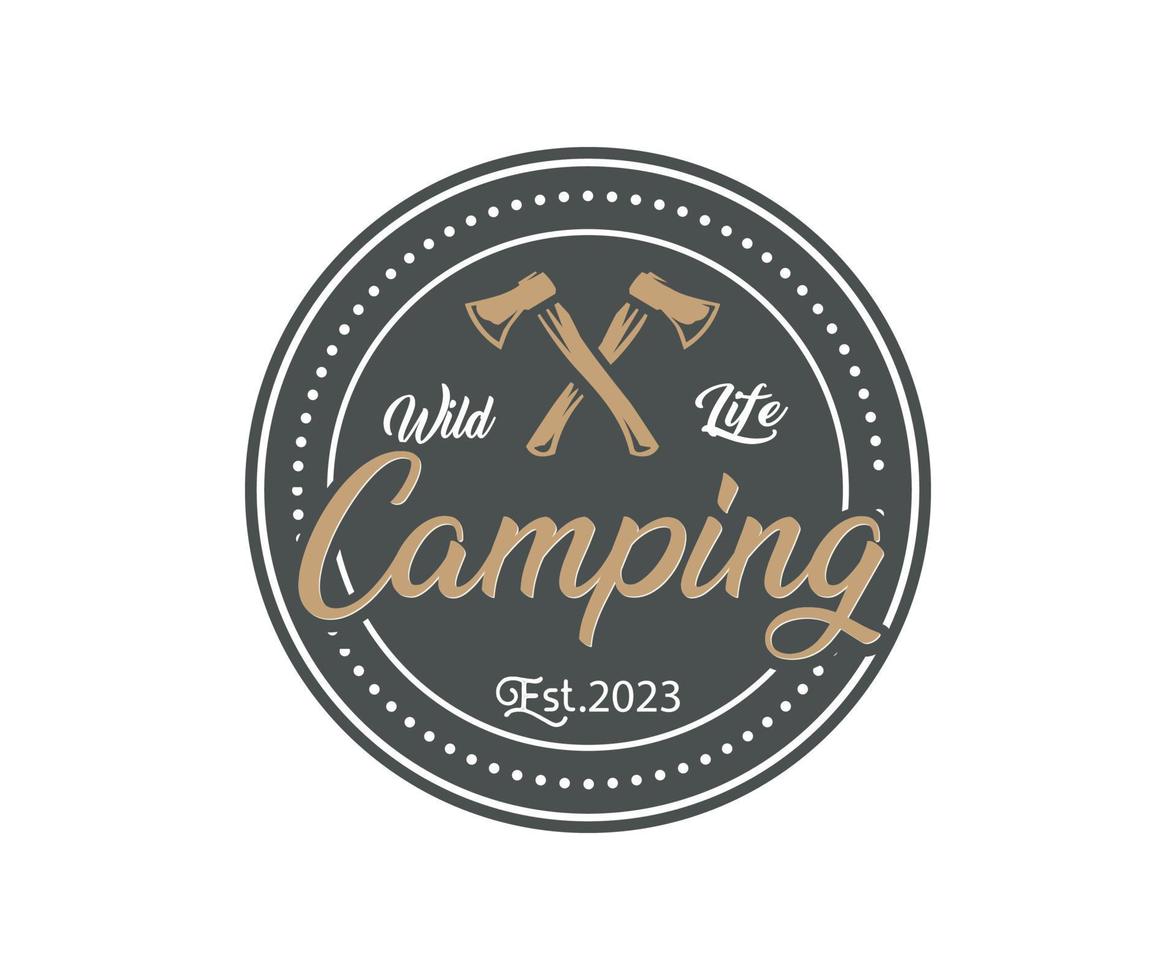vintage camping and outdoor adventure emblems, logos and badges vector