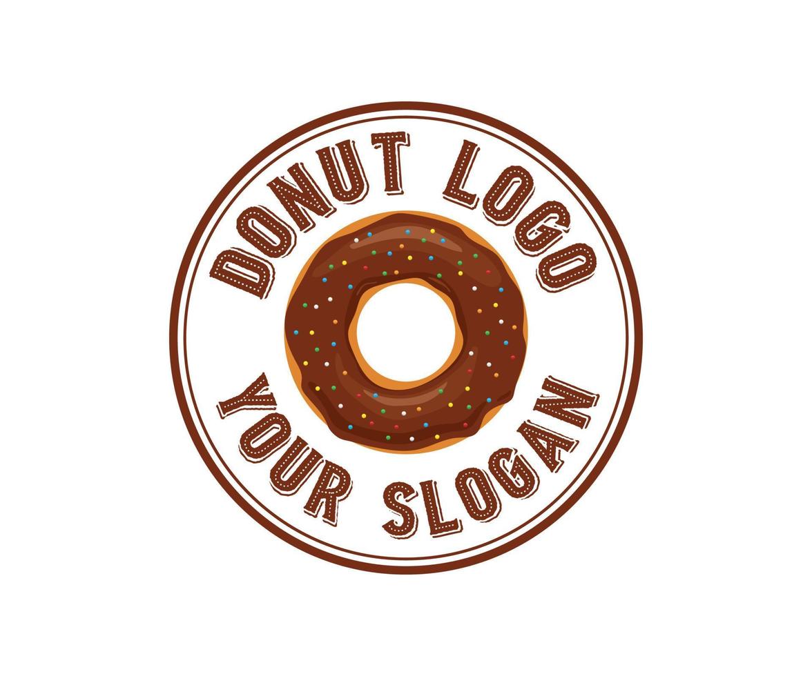 Emblem badge stamp sticker bakery logo design with donut vector