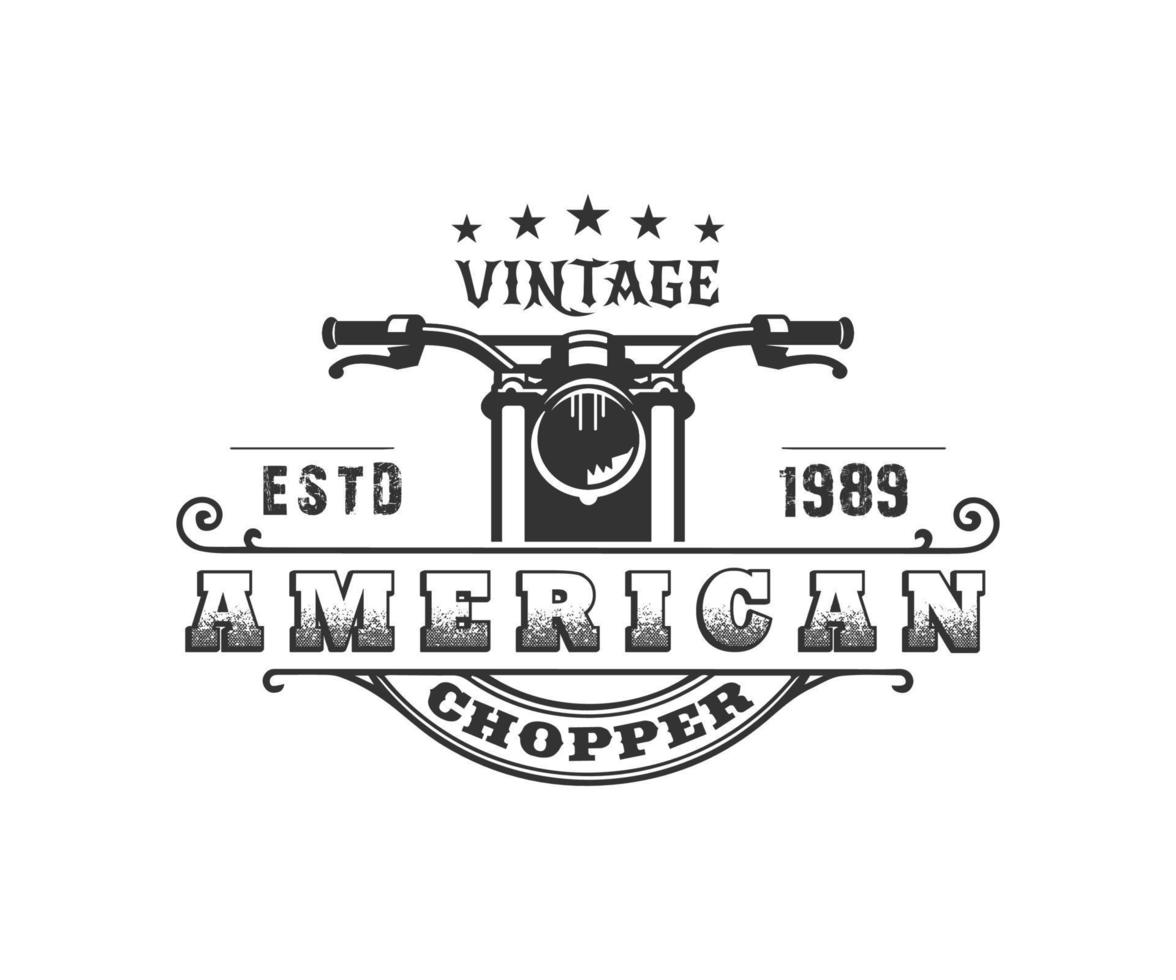 American Chopper Motorcycle badge - icon - emblem, t - shirt print design vector