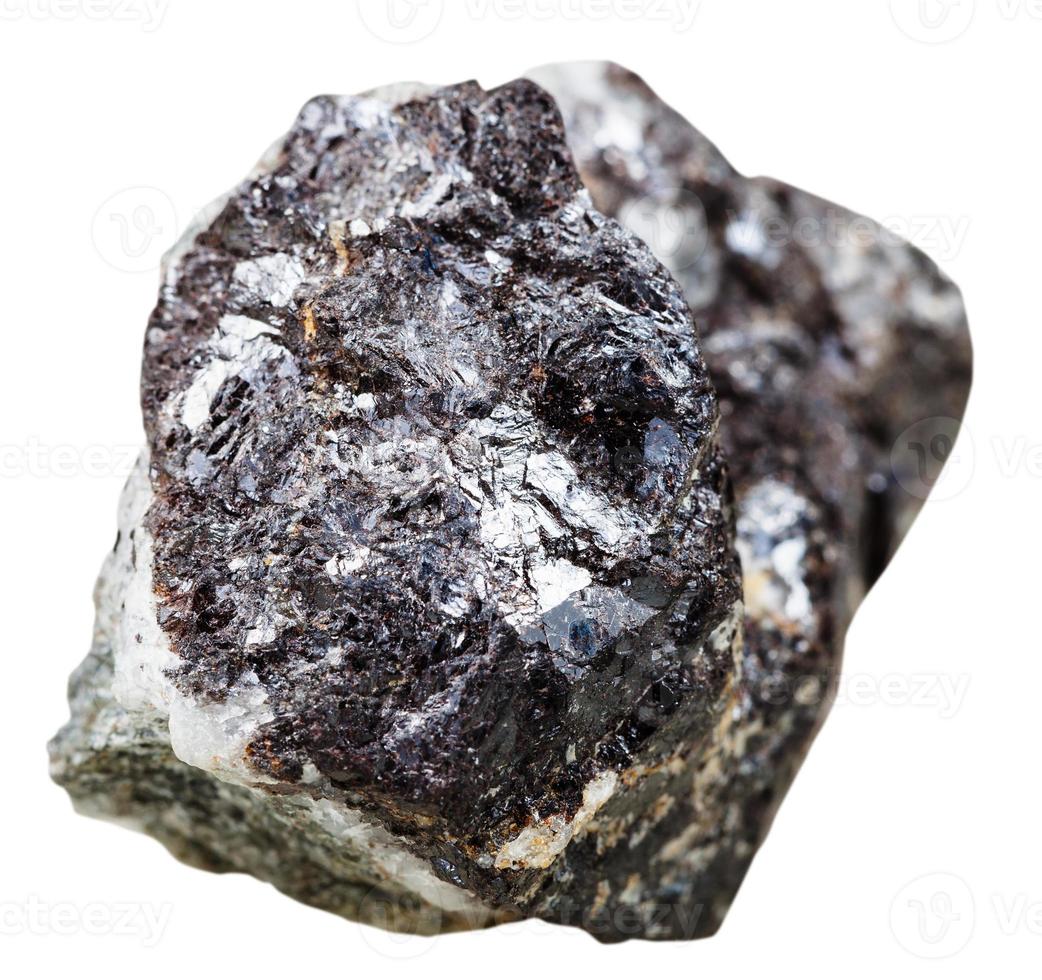 sphalerite zinc blende stone isolated on white photo
