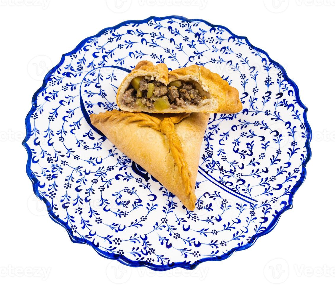 one and half ochpochmak on plate isolated photo