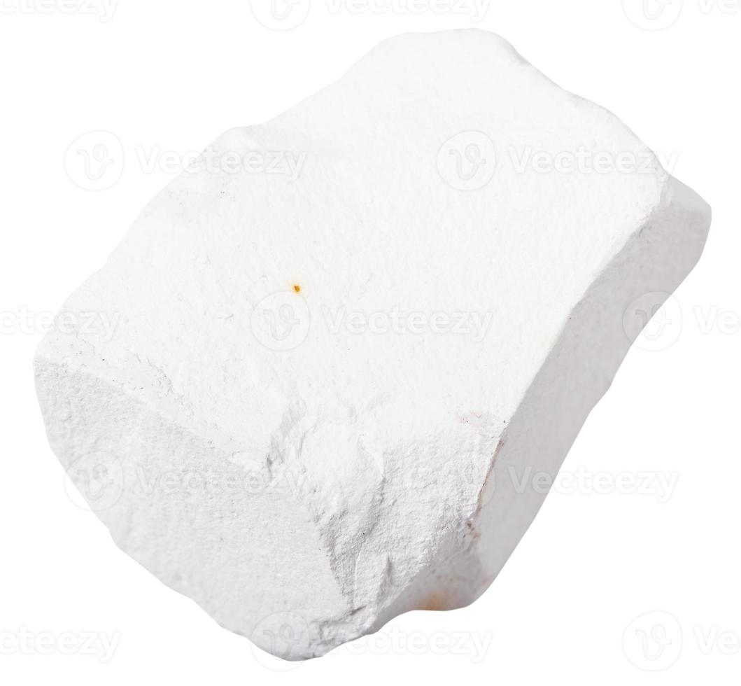 piece of Chalk rock isolated on white photo