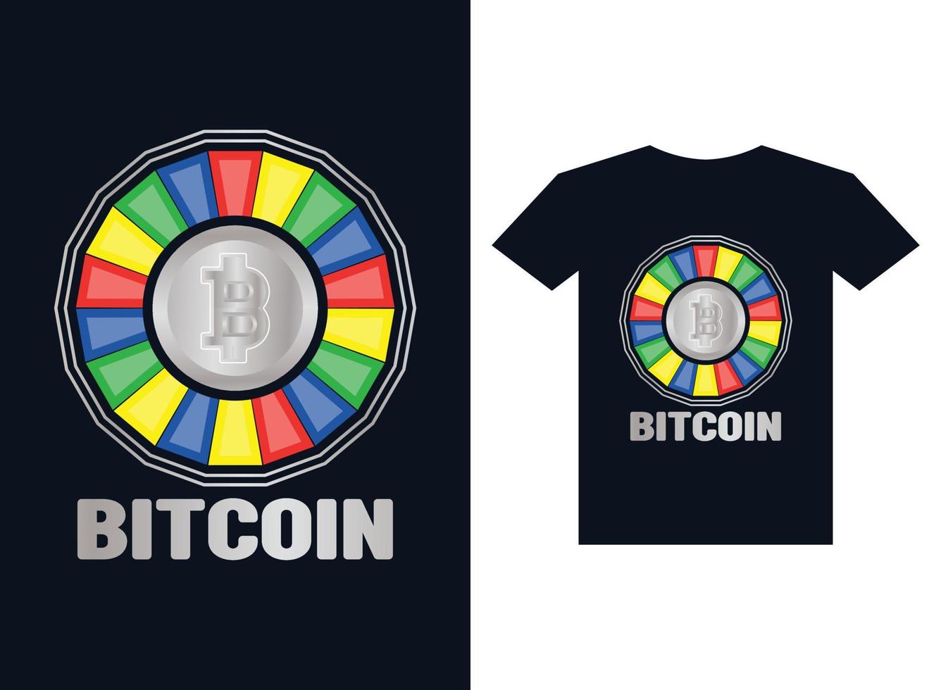 Bitcoin coloring tshirt premium Vector deisgn template