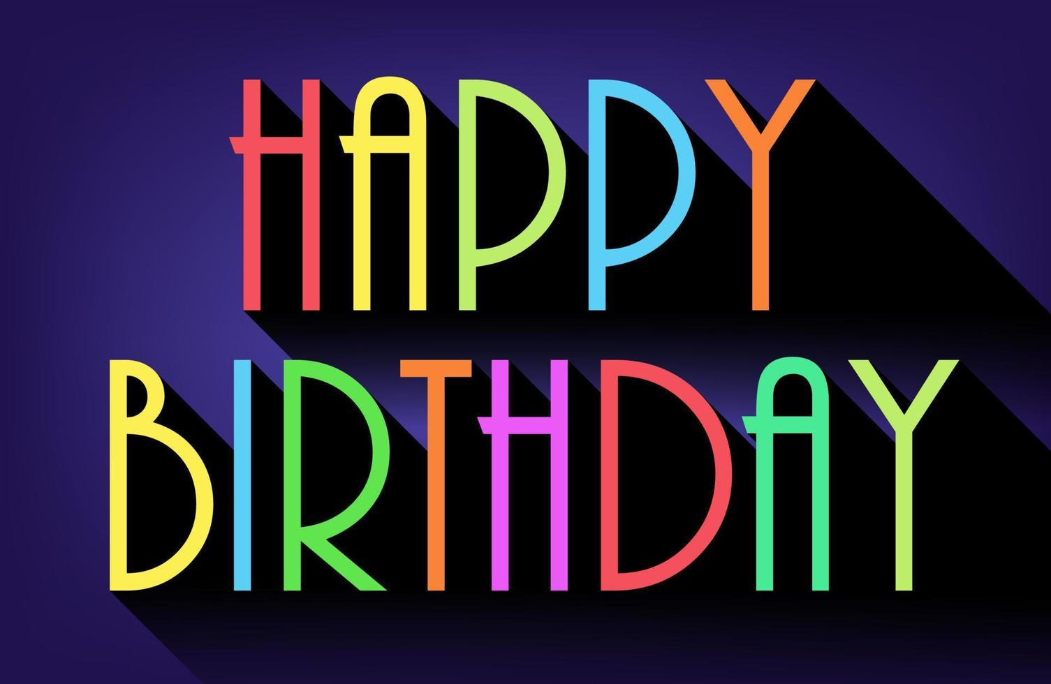 Happy Birthday Card Flat Design, Vector Illustration