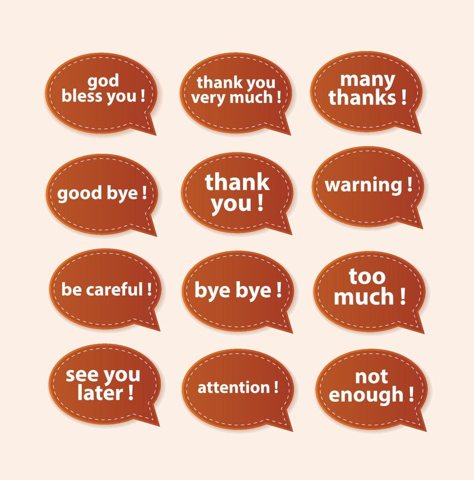 Speech Bubbles Greeting Proud Collection, Vector Illustration