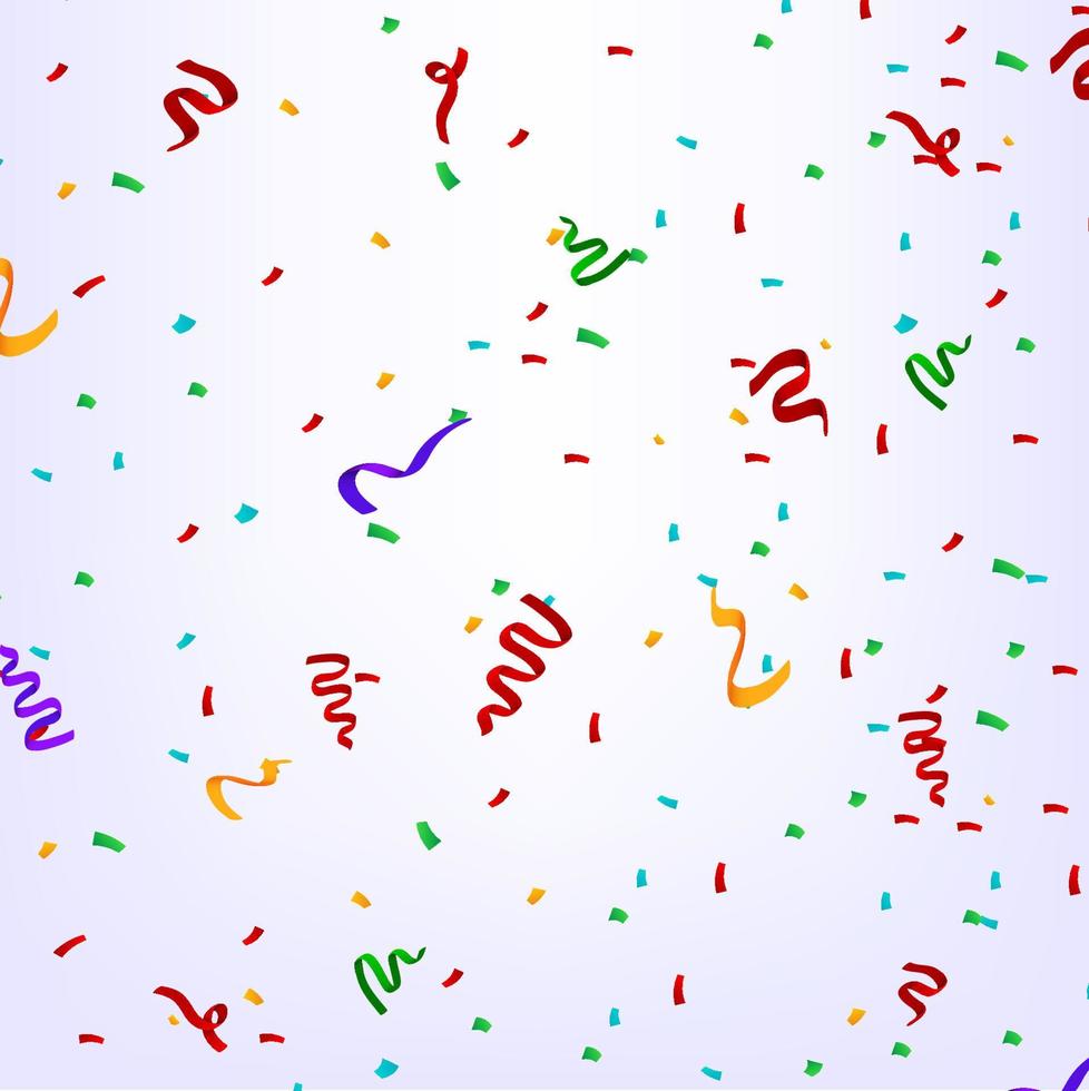 Confetti in birthday party, Isolated on white background, Vector Illustration