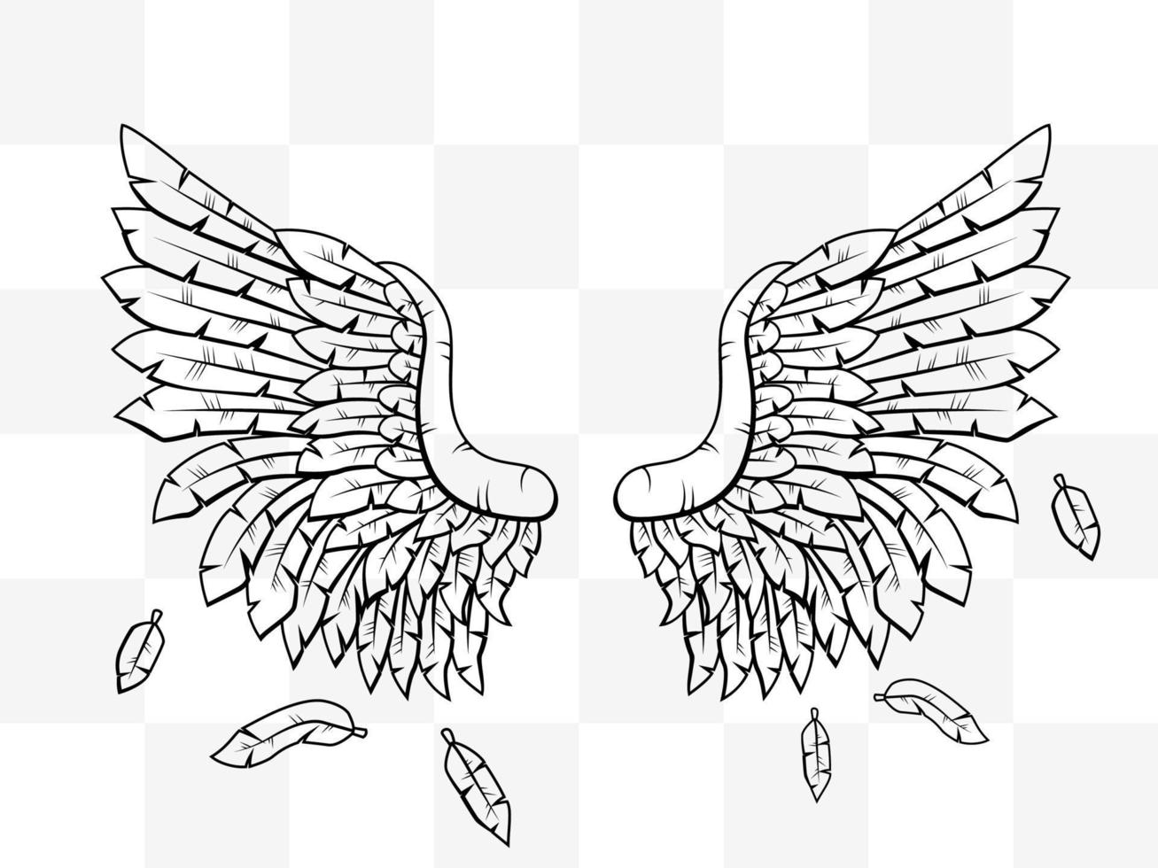 Heraldic wings cartoon, Vector Illustration