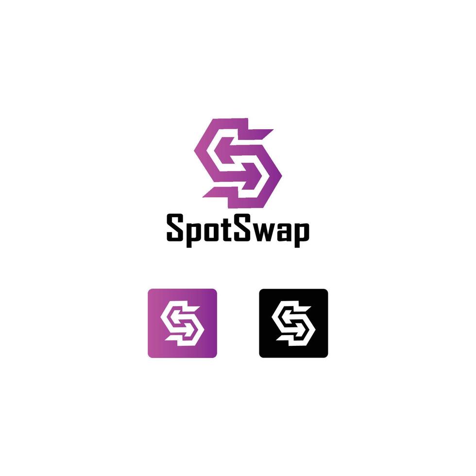 the letter S which is shaped like a swap arrow vector