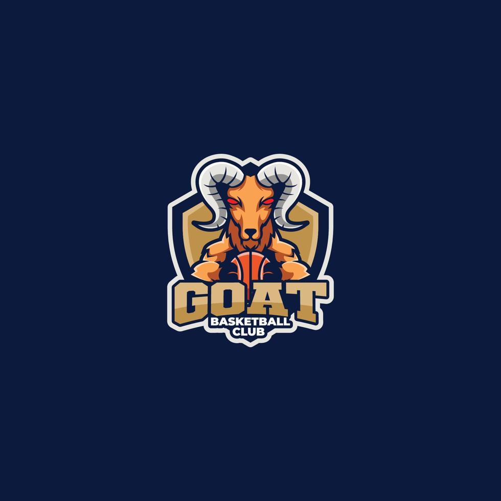 Goat mascot holding a basketball vector