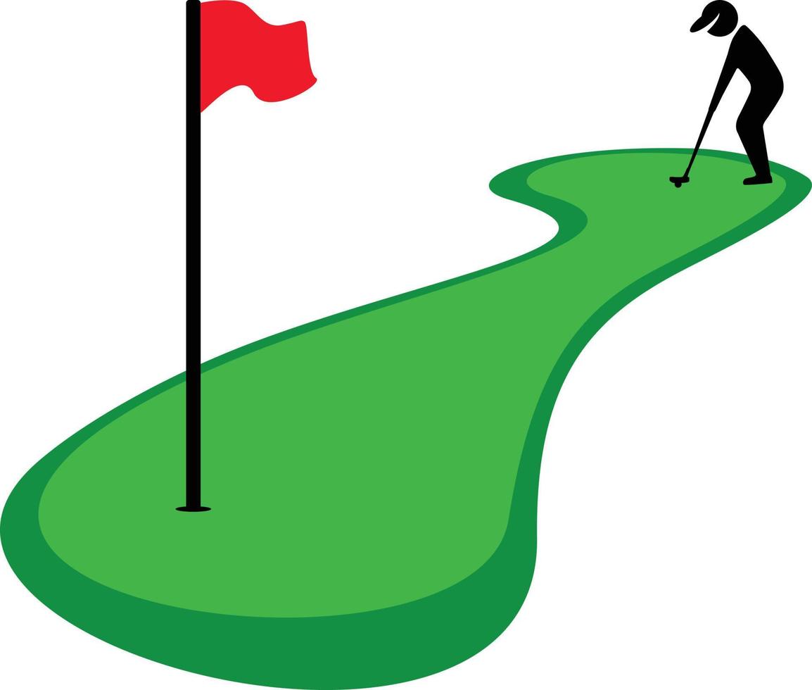 Putting on the green a golf shirt design vector