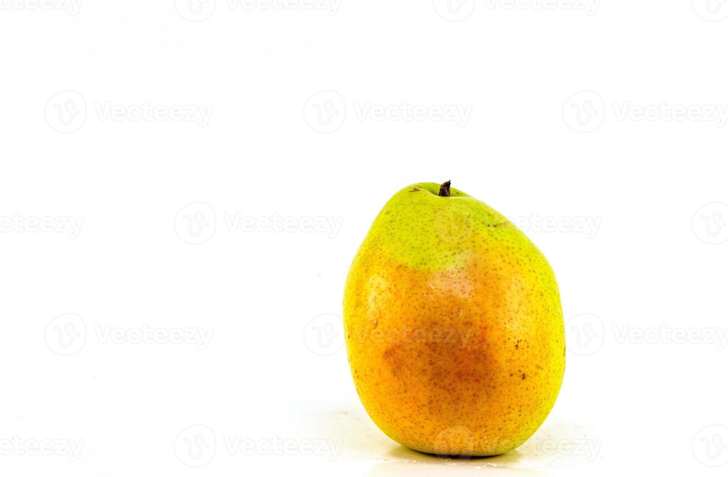 Single pear on white photo