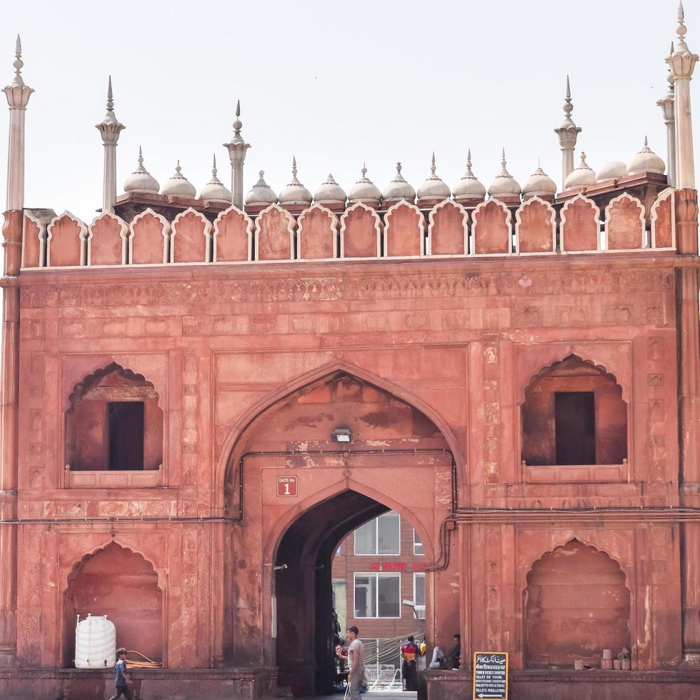 Delhi, India -April 15, 2022 - Unidentified Indian tourists visiting Jama Masjid during Ramzan season, in Delhi 6, India. Jama Masjid is the largest and perhaps the most magnificent mosque in India photo