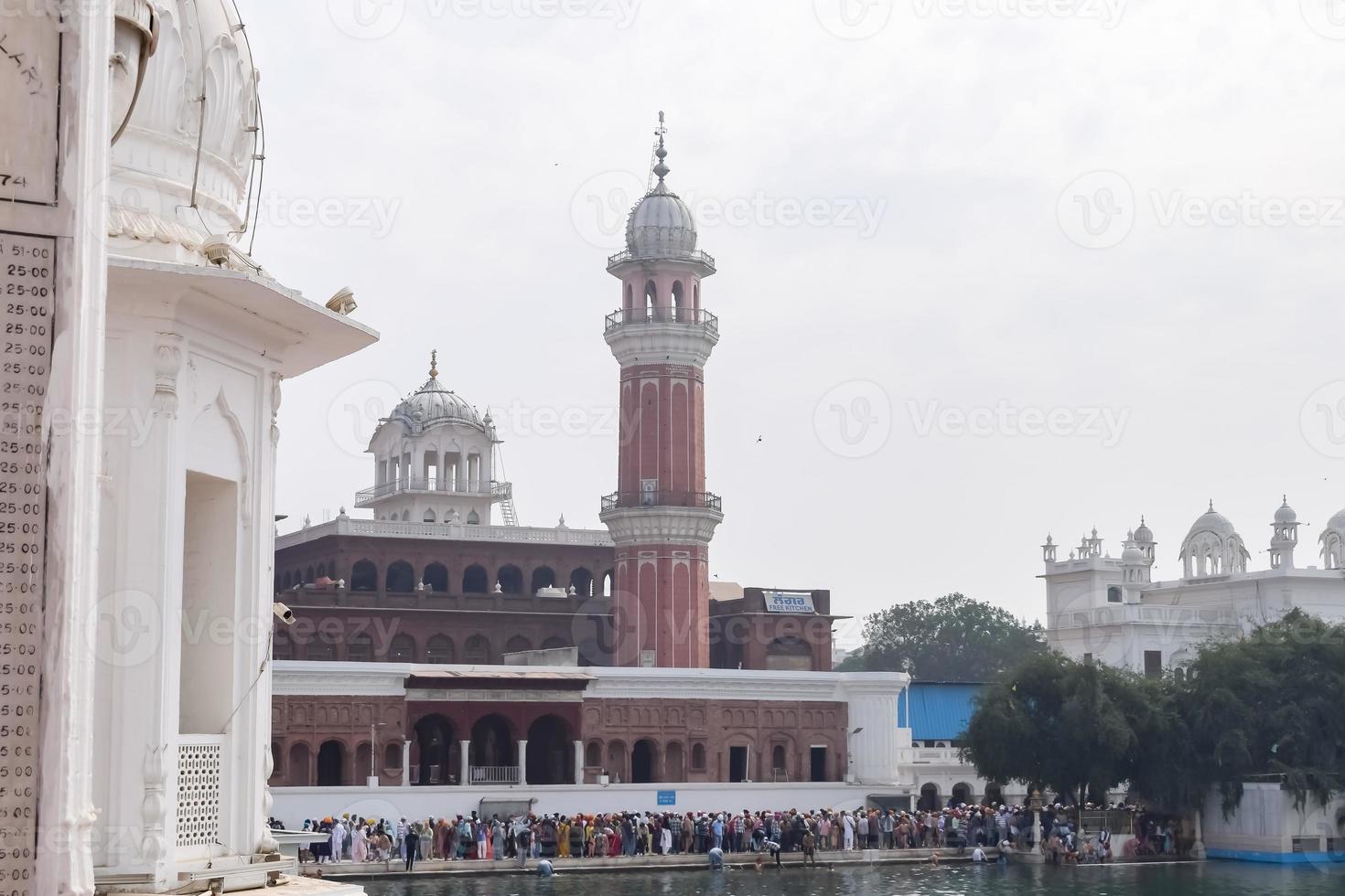 View of details of architecture inside Golden Temple Harmandir Sahib in Amritsar, Punjab, India, Famous indian sikh landmark, Golden Temple, the main sanctuary of Sikhs in Amritsar, India photo