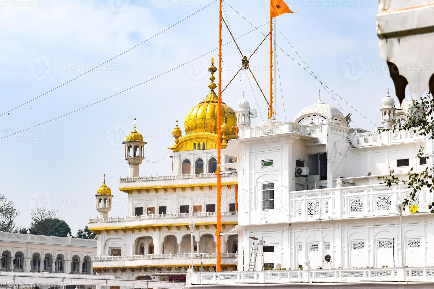 View of details of architecture inside Golden Temple Harmandir Sahib in Amritsar, Punjab, India, Famous indian sikh landmark, Golden Temple, the main sanctuary of Sikhs in Amritsar, India photo