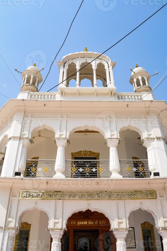 View of details of architecture inside Golden Temple Harmandir Sahib in Amritsar, Punjab, India, Famous indian sikh landmark, Golden Temple, the main sanctuary of Sikhs in Amritsar, India photo