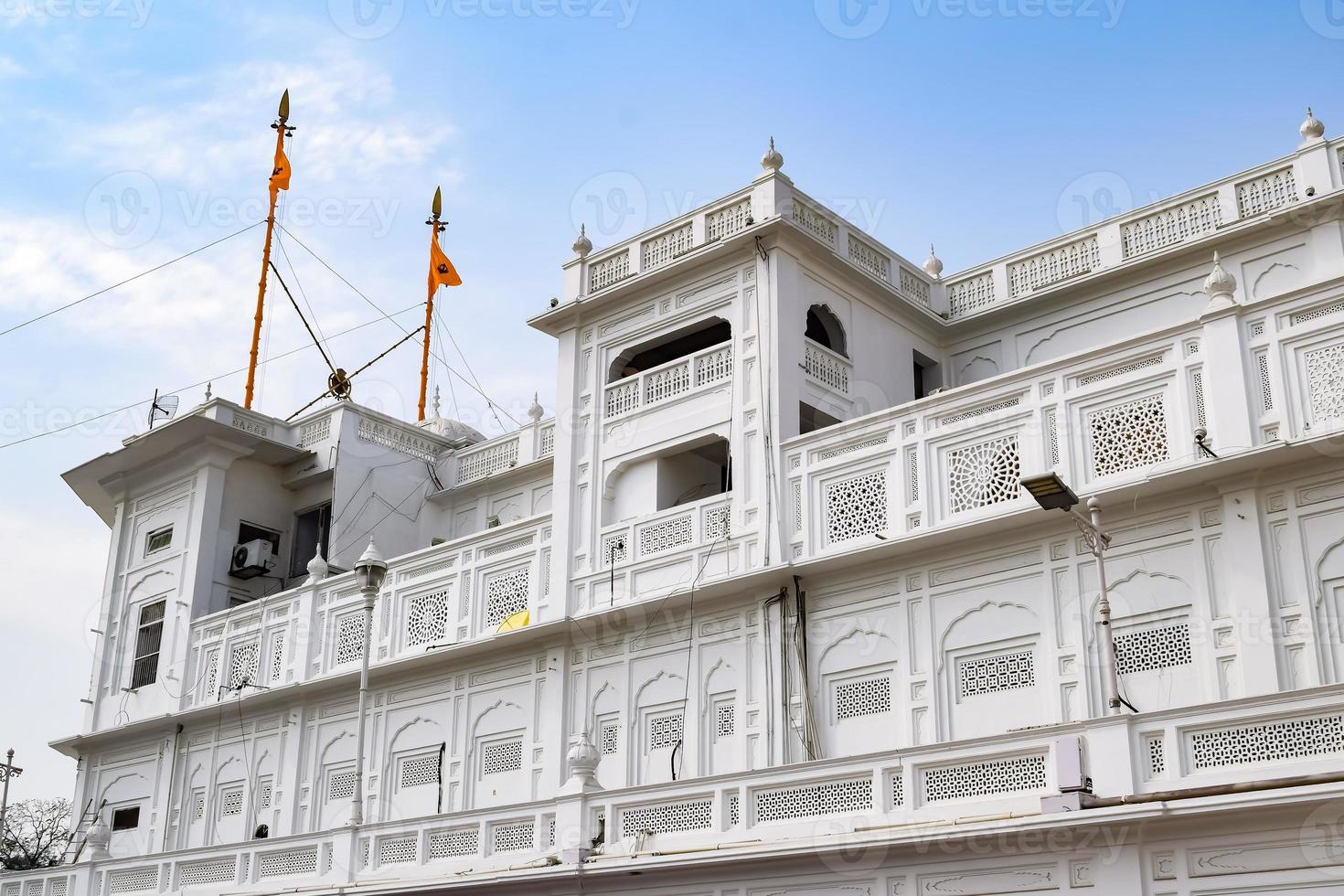 View of details of architecture inside Golden Temple Harmandir Sahib in Amritsar, Punjab, India, Famous indian sikh landmark, Golden Temple, the main sanctuary of Sikhs in Amritsar, India photo