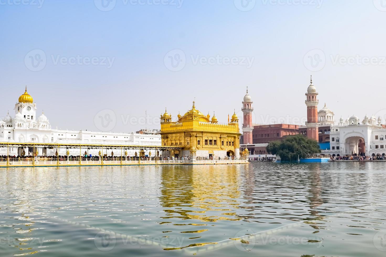 Beautiful view of Golden Temple Harmandir Sahib in Amritsar, Punjab, India, Famous indian sikh landmark, Golden Temple, the main sanctuary of Sikhs in Amritsar, India photo