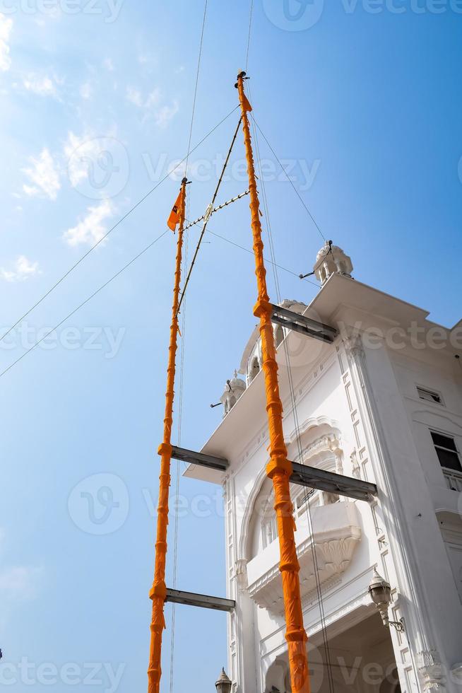 View of details of architecture inside Golden Temple Harmandir Sahib in Amritsar, Punjab, India, Famous indian sikh landmark, Golden Temple, the main sanctuary of Sikhs in Amritsar, India photo