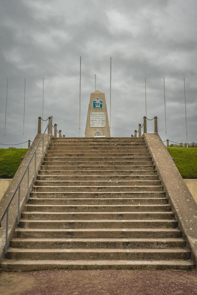 Utah beach landingsmuseum, monuments from the divisions who fought on Utah beach. Normandy France 4 februari 2023. photo