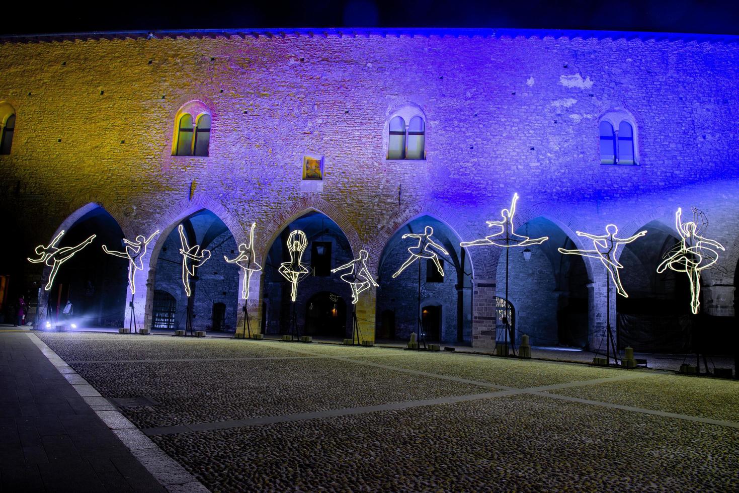 Italy 2023 LED light installation in the square in Bergamo 20825176