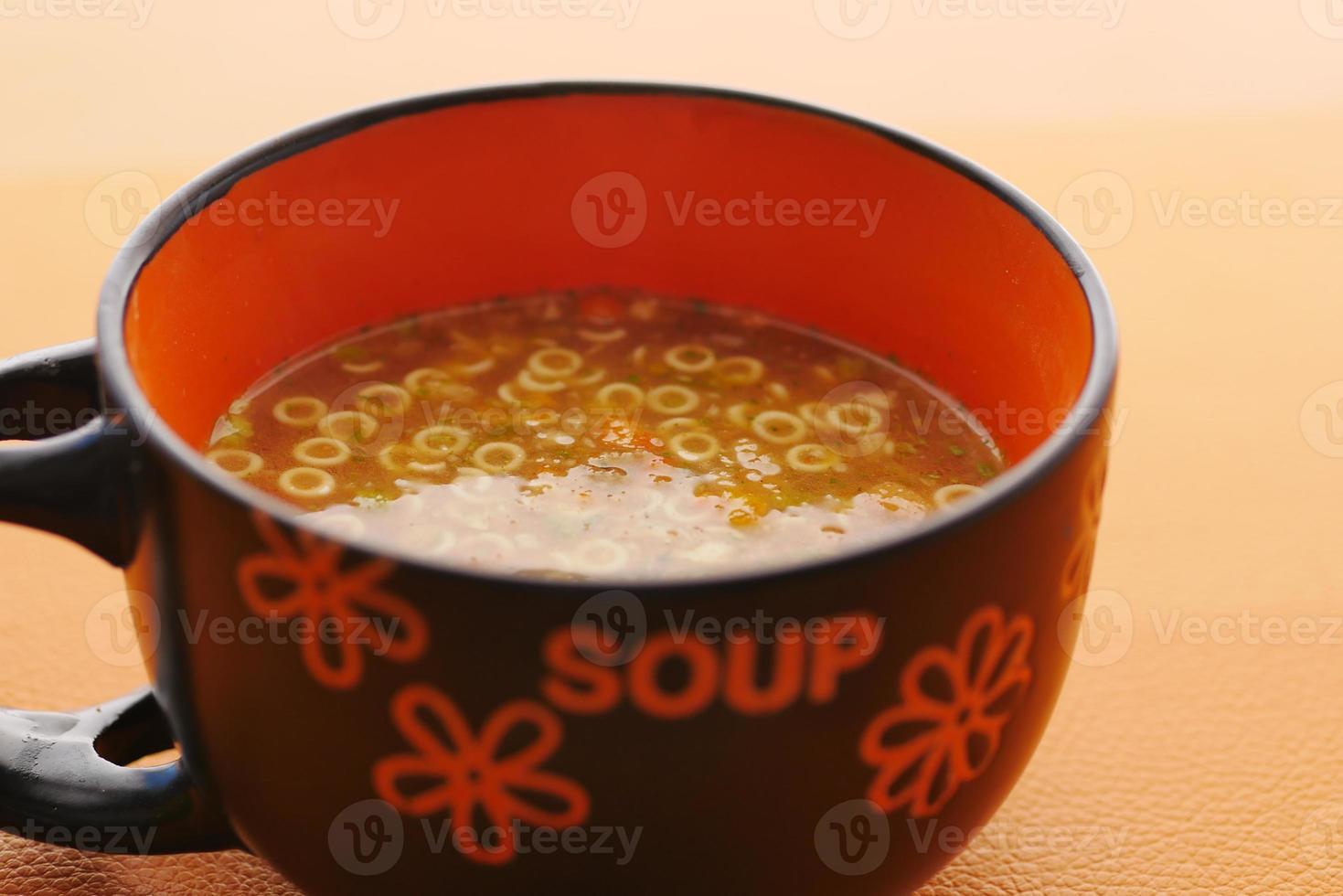 instant cup soup in a mug on table photo