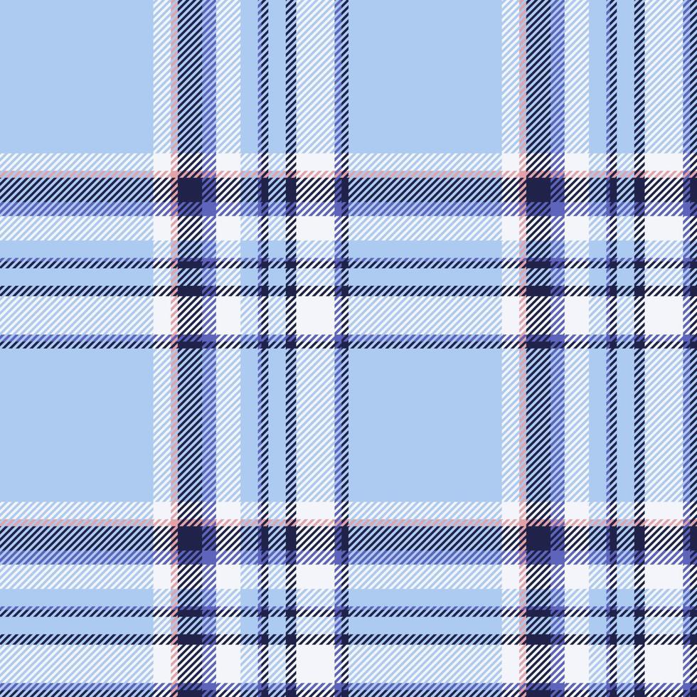 Plaid seamless pattern in blue. Check fabric texture. Vector textile print.