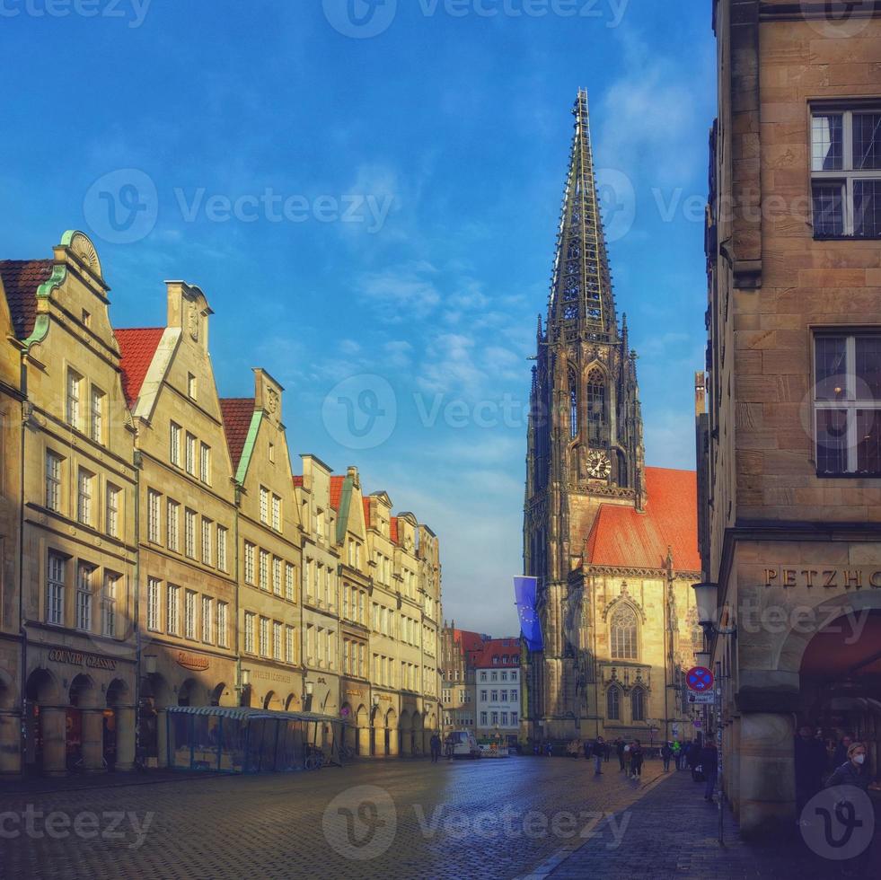 View of the Prinzipalmarkt in the old town of Muenster, Germany. photo