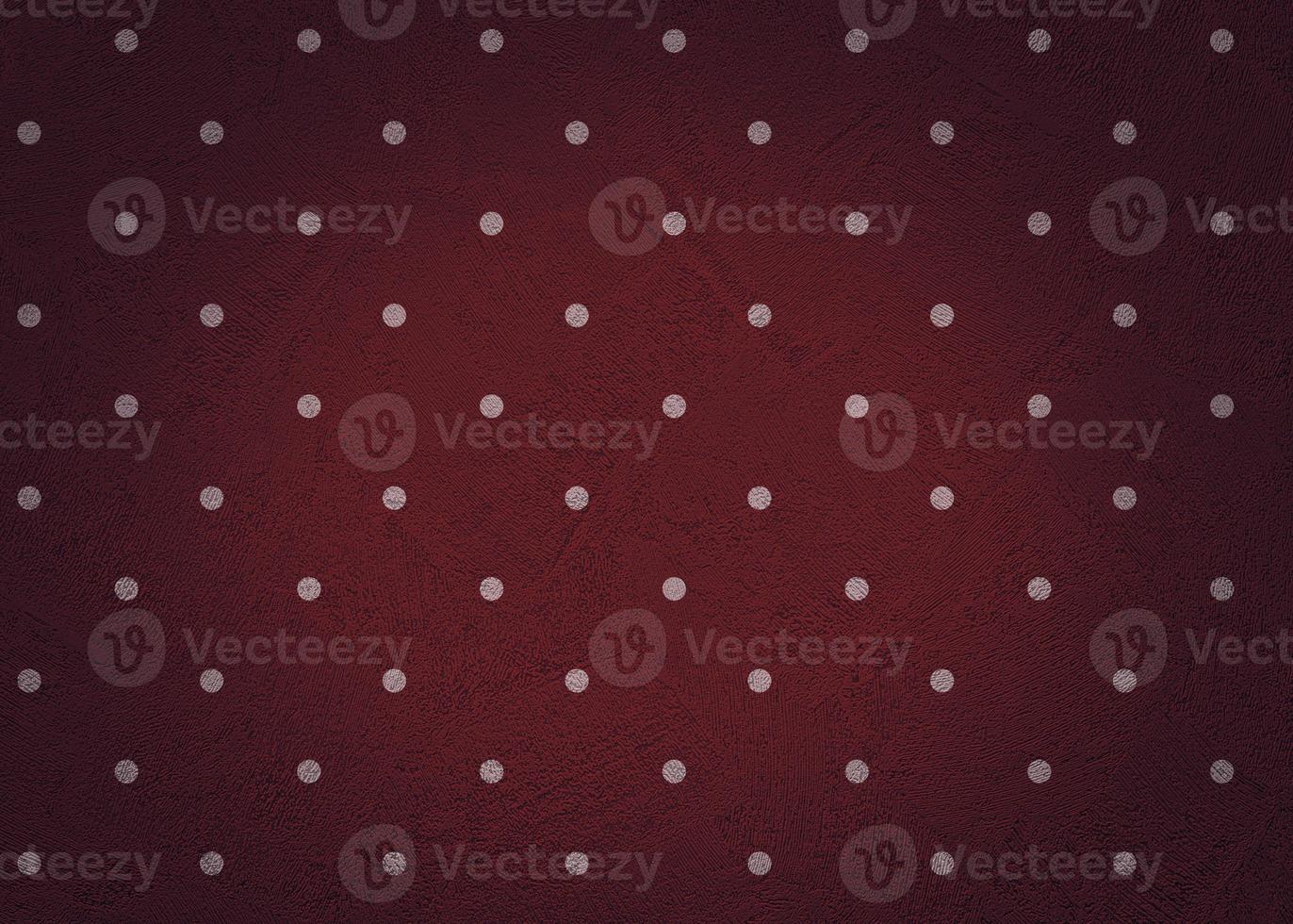 Red textural vintage background with white polka dots. photo
